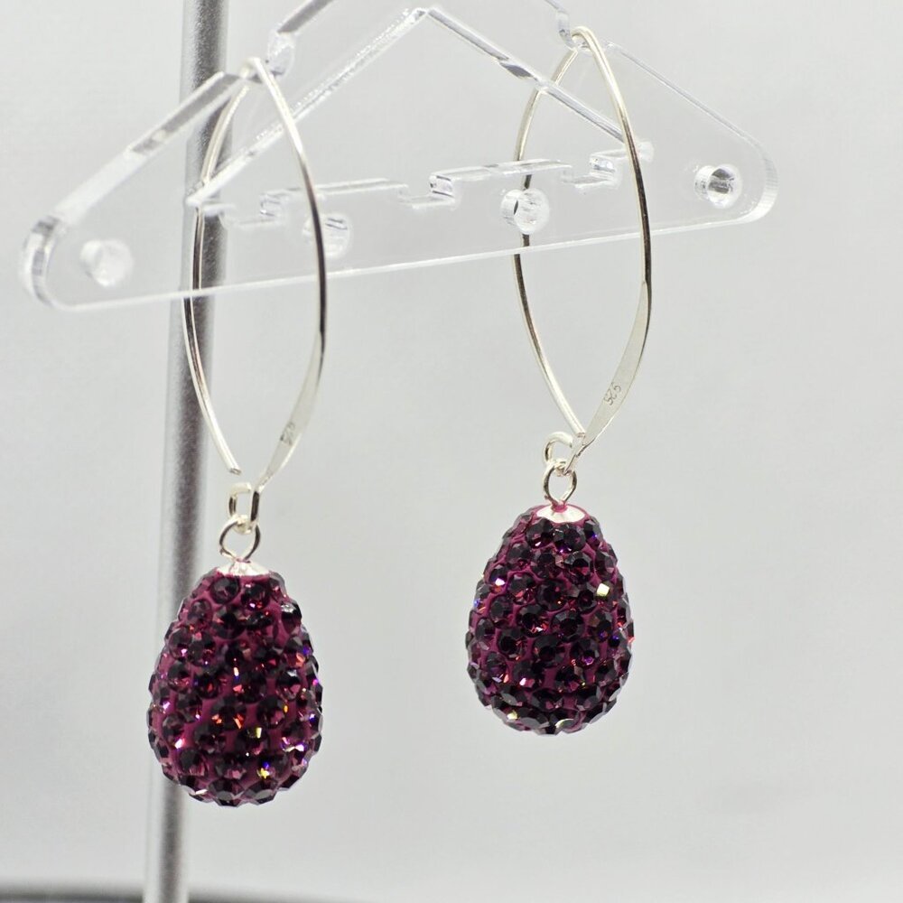 Hand Crafted Purple Drop Earrings